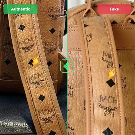 mcm real vs fake bag|mcm backpack rep.